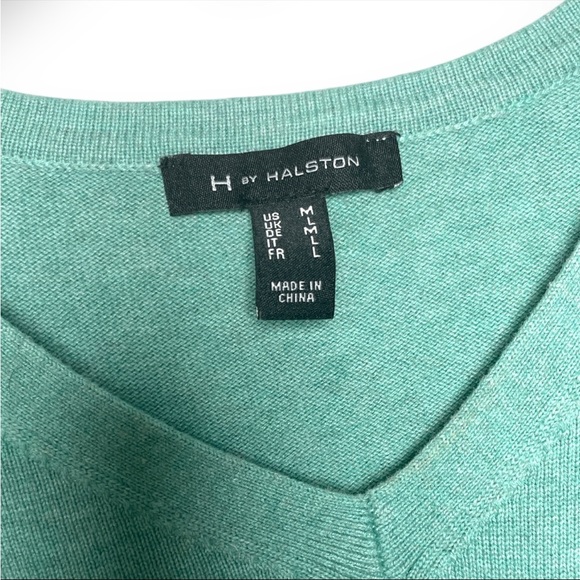 H by Halston V-neck Bell Sleeve Sweater Tunic Seafoam green women’s size Medium - Picture 4 of 6